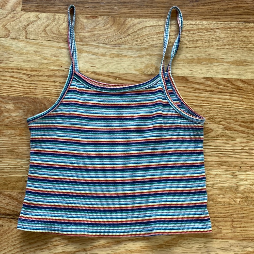 Crop tank top; size: small, color: rainbow